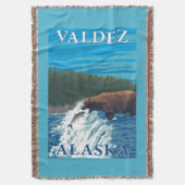 Beer Gevist in de rivier de Valdez, Alaska Deken (Voorkant Verticaal)
