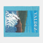 Beer Gevist in de rivier de Valdez, Alaska Fleece Deken (Voorkant (Horizontaal))