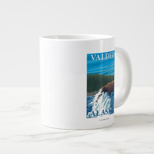 Beer Gevist in de rivier de Valdez, Alaska Grote Koffiekop (Voorkant rechts)