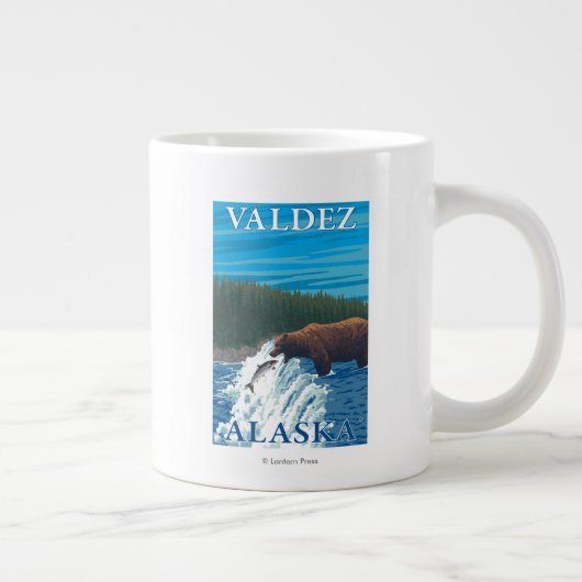 Beer Gevist in de rivier de Valdez, Alaska Grote Koffiekop (Rechts)