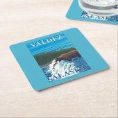 Beer Gevist in de rivier de Valdez, Alaska Kartonnen Onderzetters (Schuin)