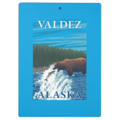 Beer Gevist in de rivier de Valdez, Alaska Klembord (Achterkant)