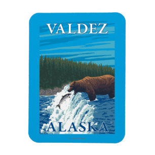 Beer Gevist in de rivier de Valdez, Alaska Magneet