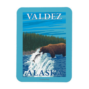 Beer Gevist in de rivier de Valdez, Alaska Magneet