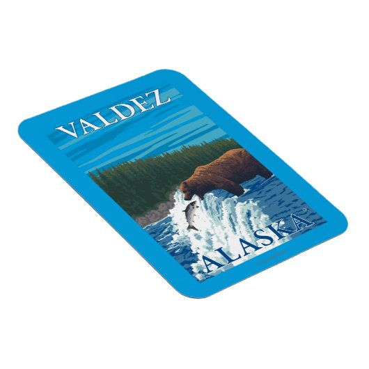 Beer Gevist in de rivier de Valdez, Alaska Magneet (Rechterzijde)