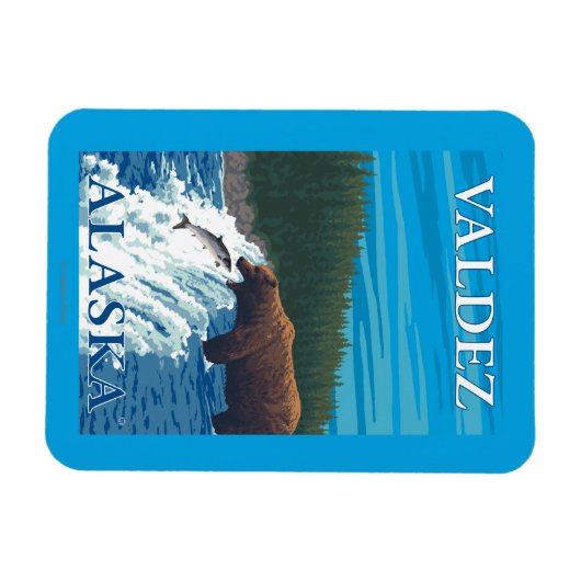 Beer Gevist in de rivier de Valdez, Alaska Magneet (Horizontaal)