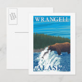 Beer Gevist in de rivier de Wrangell, Alaska Briefkaart (Voorkant / Achterkant)