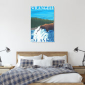 Beer Gevist in de rivier de Wrangell, Alaska Canvas Afdruk (Insitu (Slaapkamer))