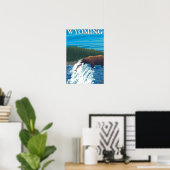 Beer Gevist in de rivier de Wyoming Poster (Thuiskantoor)