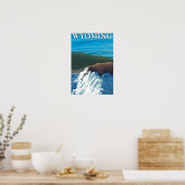 Beer Gevist in de rivier de Wyoming Poster (Keuken)