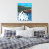Beer Gevist in de rivier de Yukon, Alaska Canvas Afdruk (Insitu (Slaapkamer))