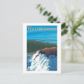 Beer Gevist in de rivier - West-geelsteen, MT Briefkaart (Staand voorkant)