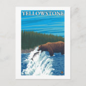 Beer Gevist in de rivier - Yellowstone National Briefkaart (Voorkant)