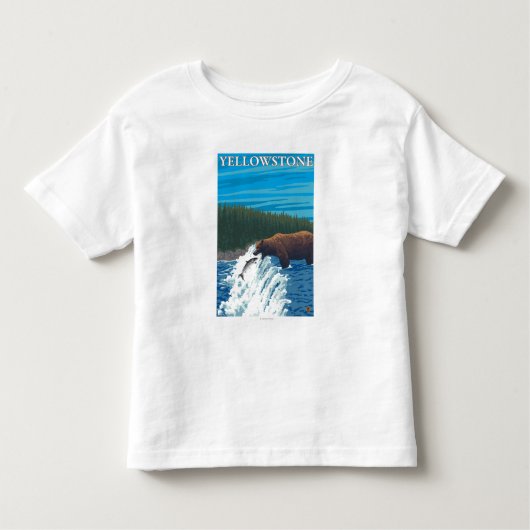 Beer Gevist in de rivier - Yellowstone National Kinder Shirts (Voorkant)