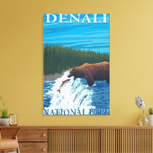Beer Gevist in het Nationaal Park Denali, Canvas Afdruk (Insitu (Woonkamer))