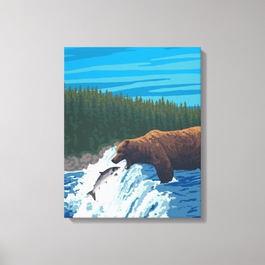 Beer Gevist in het Nationaal Park Glacier, Canvas Afdruk (Voorkant)