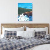 Beer Gevist in het Nationaal Park Glacier, Canvas Afdruk (Insitu (Slaapkamer))