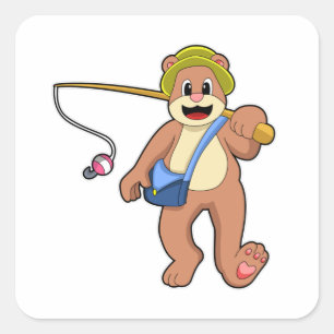 Beer Gevist met Geviste staaf Vierkante Sticker