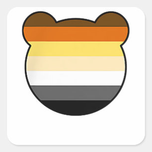 Beer Gezicht Borst Pocket - Gay Beer Vierkante Sticker