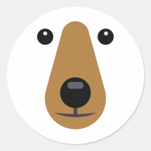 Beer Gezicht Schattige Gemakkelijk Halloween Kostu Ronde Sticker