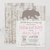 Beer Girl Baby shower Invitation Rustic Woodland Kaart (Voorkant / Achterkant)