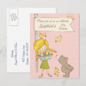 Beer Girl Ducklings Children Birthday Uitnodiging (Voorkant / Achterkant)