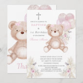 Beer Girl First Birthday en Baptism Invitation Kaart (Voorkant / Achterkant)