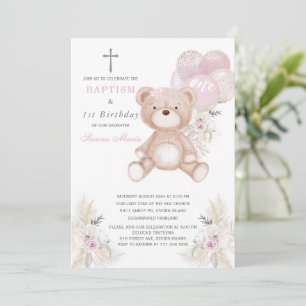 Beer Girl First Birthday en Baptism Invitation Kaart