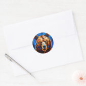 Beer Glas in lood Ronde Sticker (Envelop)