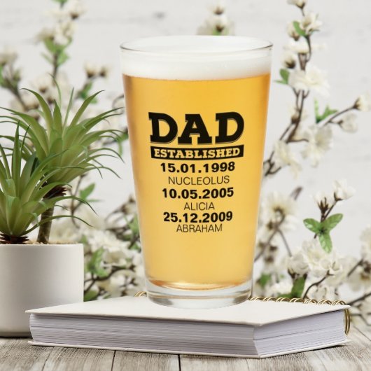 Beer-glas met Kinder namen Glas