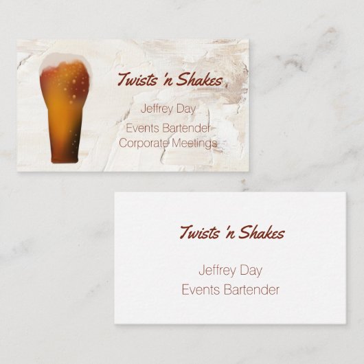 Beer Glass Bartender, Mixologist Business Card Visitekaartje (Voorkant / Achterkant)