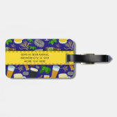 Beer Glass Bottle Hops en Barleypatroonpatronen Bagagelabel (Achterkant horizontaal)