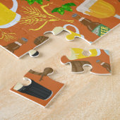 Beer Glass Bottle Hops en Barleypatroonpatronen Legpuzzel (Zijkant)
