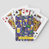 Beer Glass Bottle Hops en Barleypatroonpatronen Pokerkaarten (Achterkant)