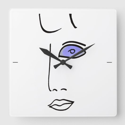 Beer Glass Eyes. Vierkante Klok (Voorkant)
