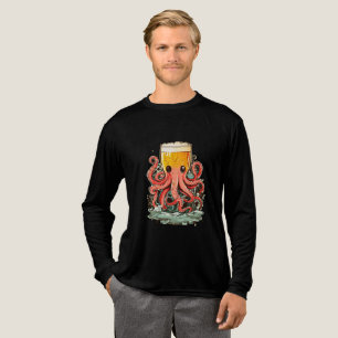 Beer Glass Head Octopus Graphic T-shirt