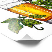 Beer Glass & Hop Foto Afdruk (Hoek)