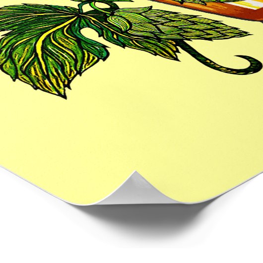 Beer Glass & Hop met Tekst Poster (Hoek)