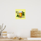 Beer Glass & Hop met Tekst Poster (Keuken)
