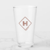 Beer Glass | Modern Geometric Monogram Initial Glas (Voorkant)