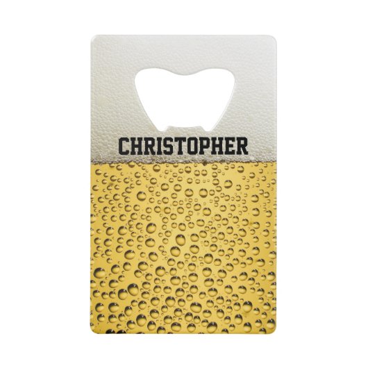 Beer Glass Personaliseren Creditkaart Flessenopener (Voorkant)