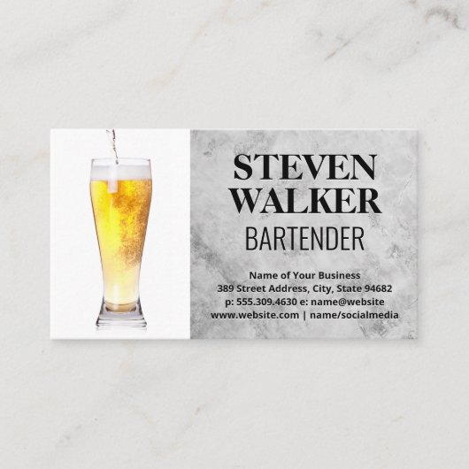 Beer Glass Pour Afsprakenkaartje (Voorkant)