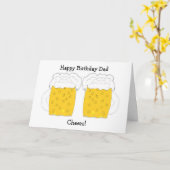 Beer Glasses Aangepast pap Birthday Kaart (Gele Bloem)