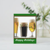 Beer Glasses Holiday Greetings Feestdagenkaart (Staand voorkant)