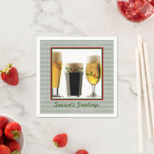 Beer Glasses & Holly Seasons Greetings Servet (Insitu)