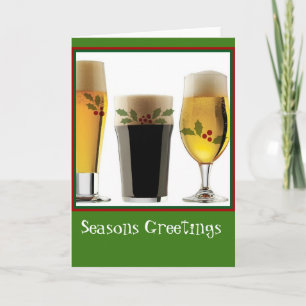 Beer Glasses Seasons Greetings Feestdagen Kaart