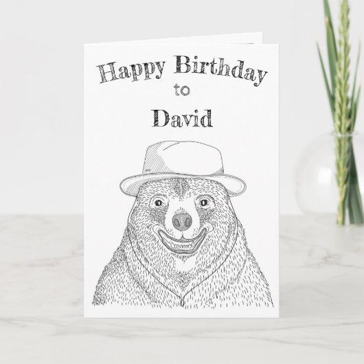 Beer glimlachen / persoonlijke Kaart op de verjaar (Voorkant)