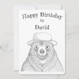 Beer glimlachen / persoonlijke Kaart op de verjaar