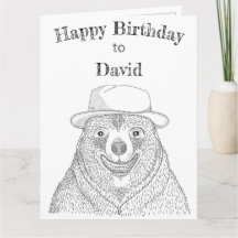 Beer glimlachen / persoonlijke Kaart op de verjaar