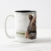 Beer glimlachen tweekleurige koffiemok (Links)